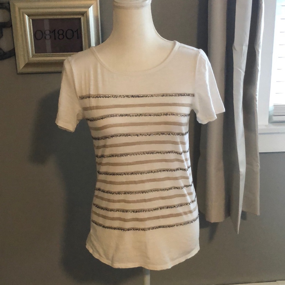 Loft embellished striped tee shirt
